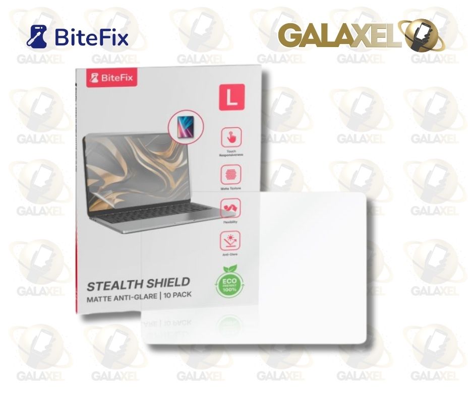 BITEFIX HIDROGEL TABLET/LAPTOP 16" STEALTH MATTE ANTIHUELLA CAJA CON 10 Pz.
